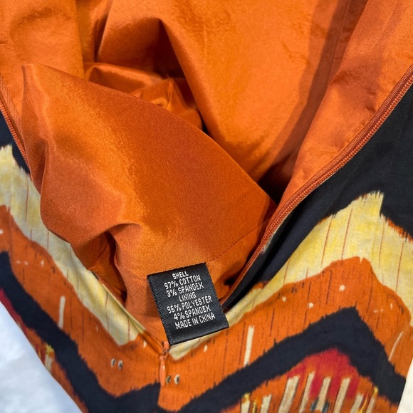 Adrianna Papell Womens 4P Burnt Orange Chevron Mini Dress Lined Pockets Pullover - Picture 11 of 16